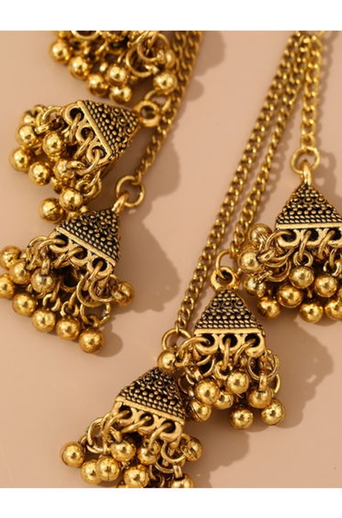 Gold Tone Jhumka Dangler Earrings product thumbnail 2