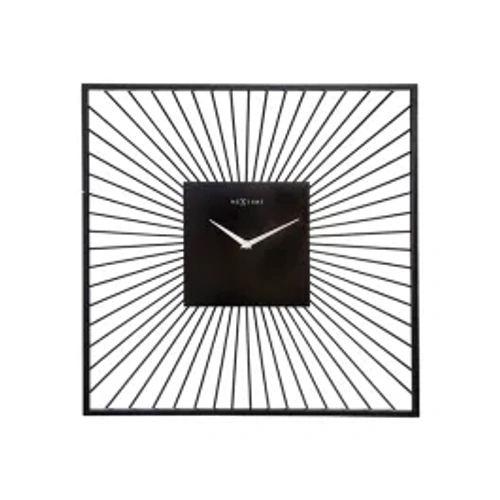 Nextime Vasco Square Metal Wall Clock - 45x45x15 Cm - Silent - Black product thumbnail 2