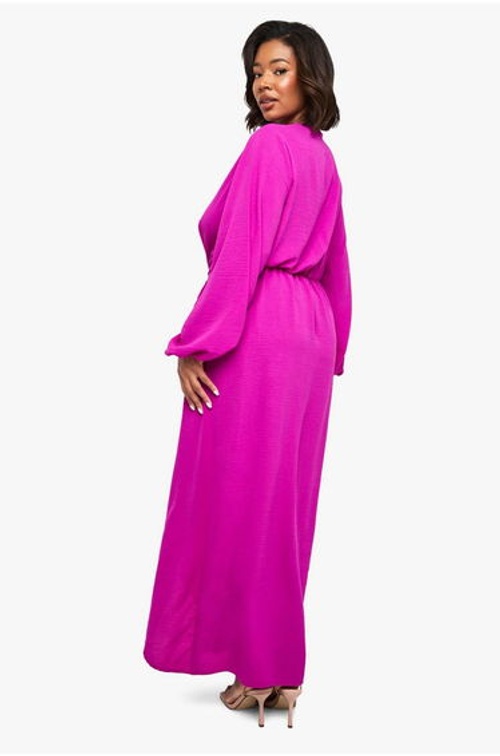 Plus Textured Tie Detail Maxi Dress product thumbnail 2
