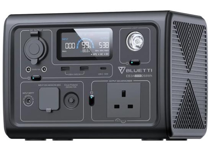 BLUETTI EB3A Portable Power Station, 268Wh Solar Generator LiFePO4 Battery Backup w/ 2 600W (1200W Surge) AC Outlets, Recharge from 0-80% in 30 Min., Mobile Wireless Charger, LFP Backup for Outdoor Camping, Trip, Power Outage - Gray product thumbnail 2