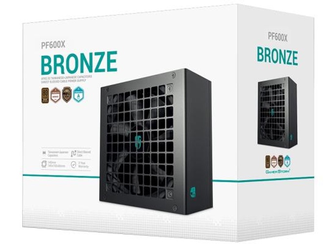 Deepcool GamerStorm PF600X 80 PLUS Bronze 600w Non-Modular ATX12V Long-Life 120mm Fan Sleeved Cables Premium Electrolytic Capacitors- Black product thumbnail 2