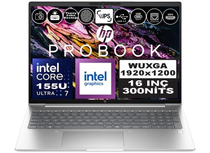 HP ProBook 460 G11 (2024) Intel Core Ultra 7 155U 12-Core For Everyday Business Performance Protected by HP Wolf Security W/ DDR5 Memory & 16" IPS Display - Pike Silver product thumbnail 2