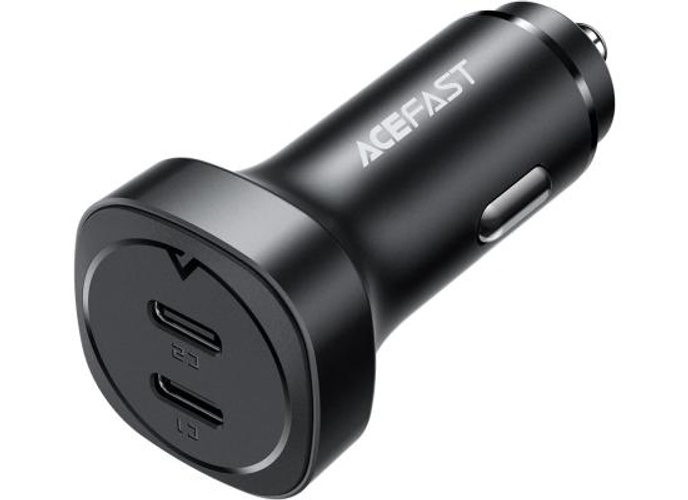 ACEFAST B2-72W Dual USB-C, Dual-port Metal Fast Car Charger, Support PD30W, PPS, QC3.0/QC2.0, AFC, FCP, Compatible with Xiaomi, iPhone, Samsung, Oppo - Black product thumbnail 2