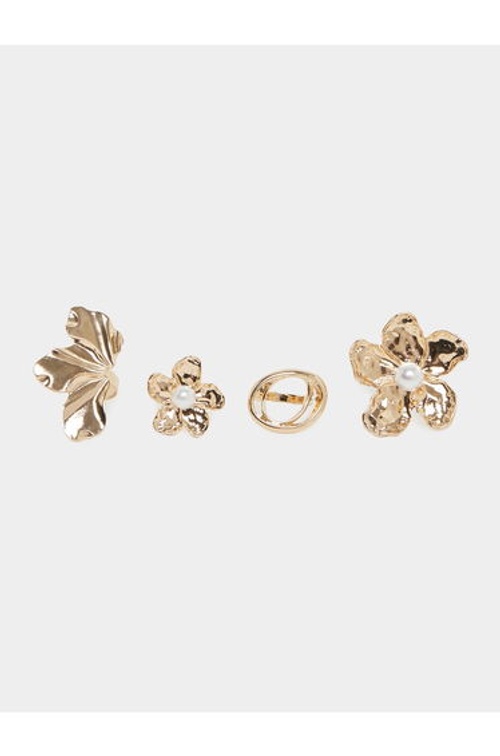 Set of 4 - Hammered Floral Rings product thumbnail 2
