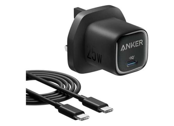 Anker 25W USB C Charger Block, Compact and Foldable, Supports PPS Fast Charging for Galaxy S24/Z Fold/Z Flip/Tab, iPhone 17/16 Series, iPad with Cable - Black product thumbnail 2