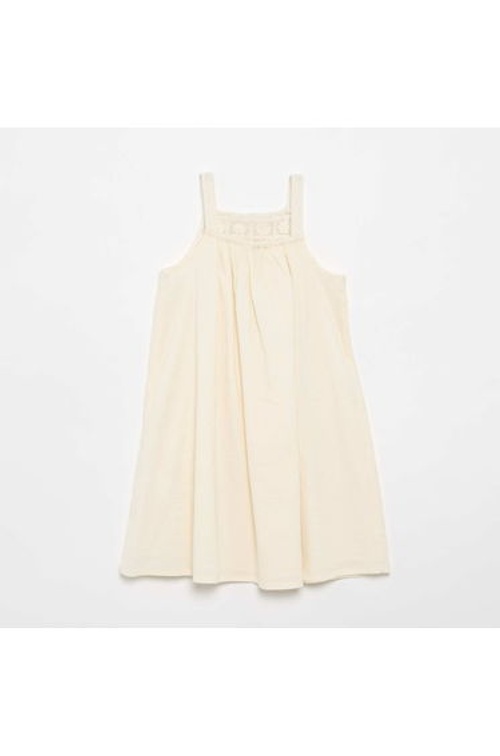 Crochet and Crêpe Fabric Dress WHITE product thumbnail 2