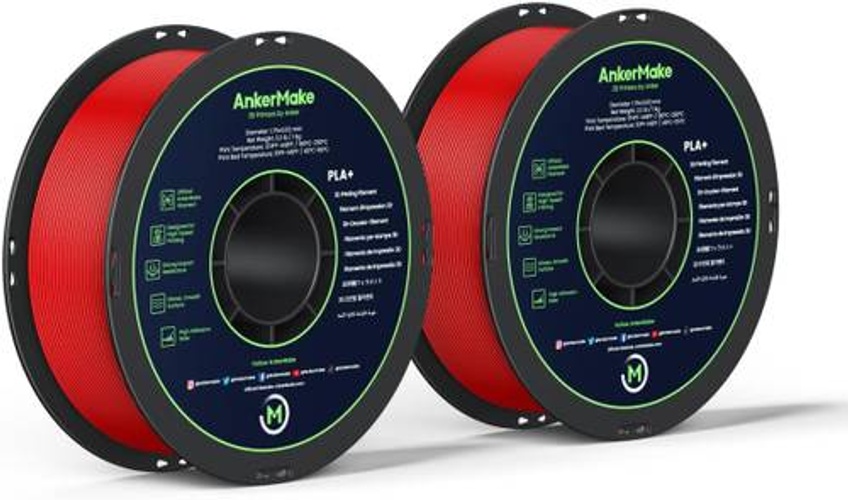 خيط PLA+ للطباعة ثلاثية الأبعاد أحمر للاستخدام العالمي من Anker