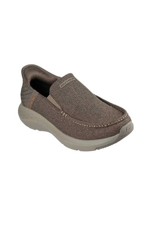 Skechers Mens Parson Ralven Slip-In Relaxed Fit Trainers - Taupe