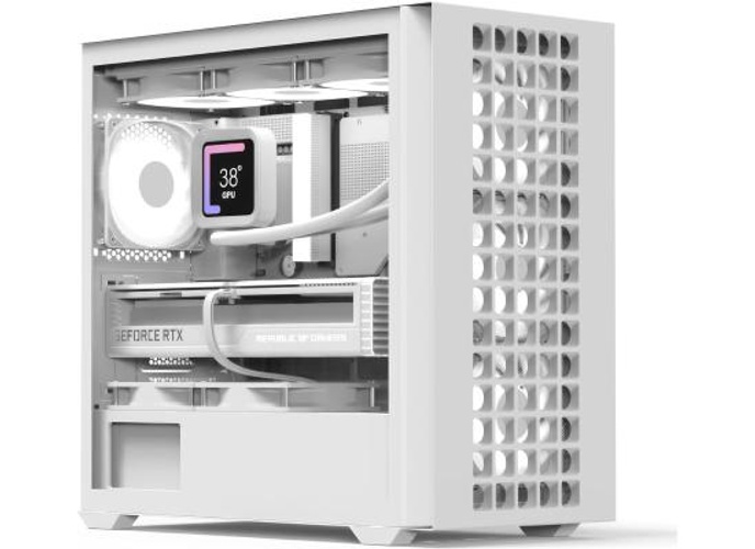 AeroCool D302A Mini Tower Case, 360mm Radiator Support, 11 Fan Slots, 410mm GPU, Backward-Facing m-ATX/mini-ITX Motherboard, USB Type-C, Magnetic Dust Filter, Mesh Front Panel, Compact Build, White product thumbnail 2