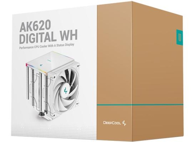 DeepCool AK620 Digital CPU Air Cooler Mighty 260w TDP 6 Copper Heat Pipes Dual-Tower CPU Cooler w/ ARGB LED Strip & Digital Screen Displays , White product thumbnail 2