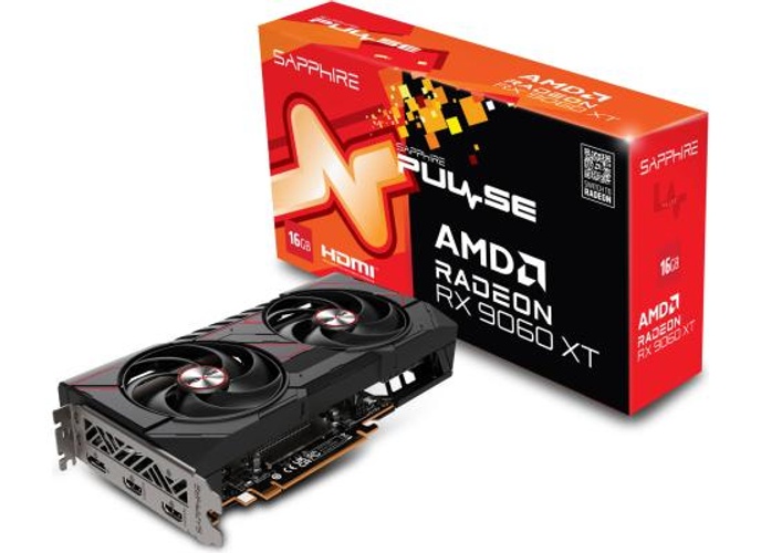 SAPPHIRE PULSE AMD Radeon RX 9060 XT 16GB GDDR6 128-Bit Memory, 3290 MHz Boost Clock, 2048 Stream Processors, 20 Gbps Memory Clock, Black product thumbnail 2