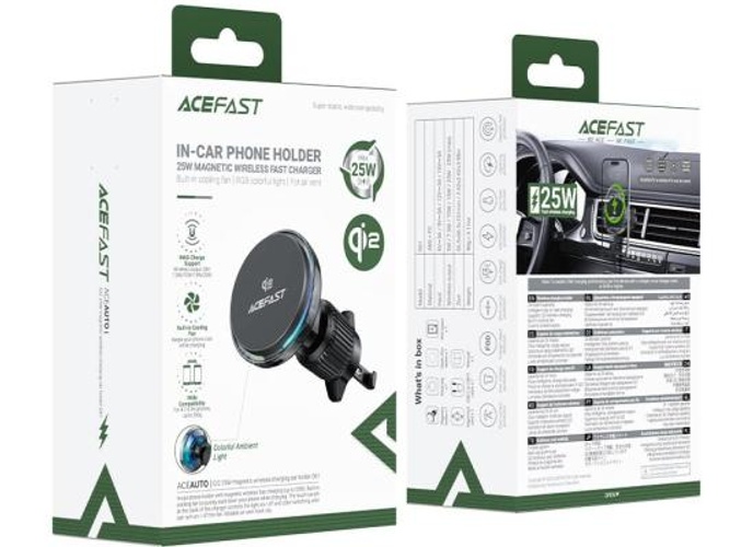 ACEFAST D61 Qi2 25W Magnetic Car Mount Fast Charging Wireless Charger Holder for iPhone 17 16 Pro Max Air Vent Clip for Samsung product thumbnail 2