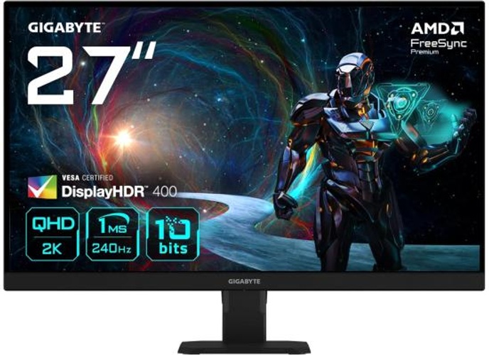 GIGABYTE GS27QXA SS IPS 27" 2K 240Hz Gaming Monitor 1ms DisplayHDR 400 128% sRGB AMD FreeSync Premium Low Blue Light w/ Display Port & HDMI , Black product thumbnail 2
