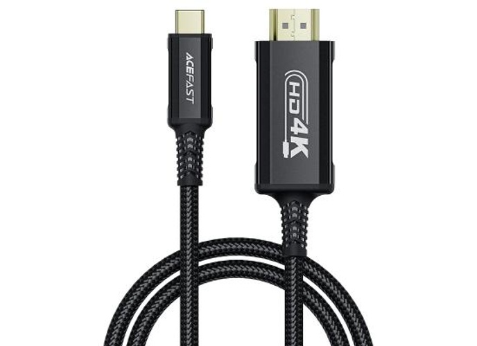 ACEFAST C1-10 AceWire Pro 1.8M USB-C To HDMI Aluminium Alloy Connectors HD Video Cable 4K - Black product thumbnail 2