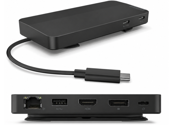 Lenovo USB-C Dual Display Travel Dock (1 DP 1.4 & 1 HDMI 2.0) up to 65W Charging for Laptop (No Power Adapter Included) Support Dual 4K Display product thumbnail 2