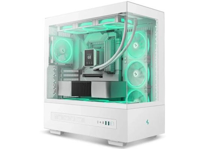 DeepCool CH690 DIGITAL Mid Tower w/ Semi-Glass Panel & Digital Display For Real-Time Monitoring Support 420mm Radiator & Rear Connector , White product thumbnail 2