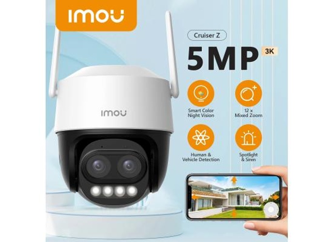 Imou Cruiser Z 5MP Wi-Fi Security Camera, 12x Mixed Zoom PTZ Camera with Dual Lens, H.265, Human & Vehicle Detection, Smart Tracking, 4-Mode Night Vision, IP66 Waterproof, 2-Way Talk, Supports SD/NVR product thumbnail 2