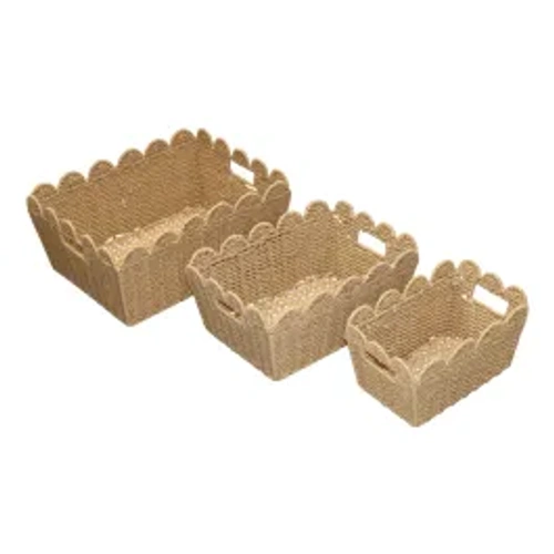 Weva Binlt Paper String Storage Basket Set - 3pcs - Beige product thumbnail 2