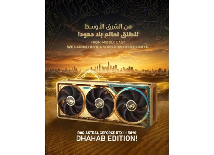 ASUS ROG Astral GeForce RTX 5090 Dhahab OC Edition Graphics Card, 32GB GDDR7 512-Bit Memory, 2580 MHz Boost Clock, 21760 CUDA Cores, 28 Gbps Memory Speed product thumbnail 2
