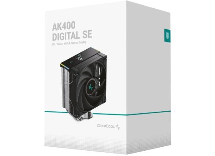 DeepCool AK400 Digital SE 1850 RPM PWM CPU Air Cooler 4 Heatpipes Chip Cooling Heatsink w/ w/ ARGB LED Strip & Digital Screen Displays , Black product thumbnail 2