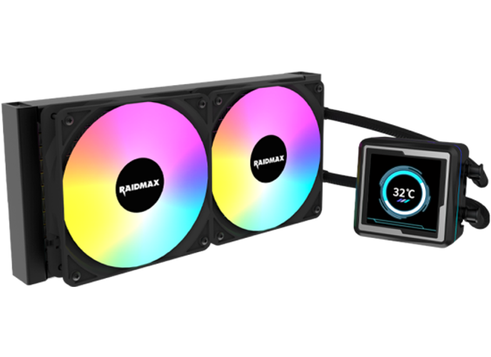 Raidmax LM240 ARGB LCD AIO Water Cooling System 240mm ARGB 2.73" IPS Animation LCD Display Compatible with Intel & AMD CPU Socket . Black product thumbnail 2