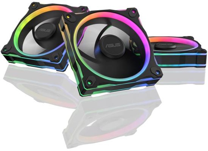 ASUS Prime MR120 aRGB Fan, 1600 RPM Fan Speed, 58 CFM Fan Airflow, Standard Blade, Dual-Sided Lighting, Sleeve Bearing, Triple Pack, Black product thumbnail 2