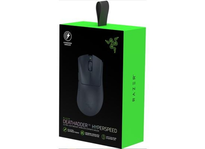 Razer DeathAdder V3 HyperSpeed Wireless 55g Lightweight Advanced 26K Optical Sensor Gen-3 Optical Switches USB C Charging Up to 100 Hr Battery - Black product thumbnail 2