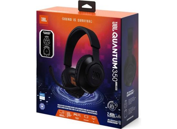 JBL Quantum 350 Wireless Gaming Headset Detachable Boom Mic, 22-hour Battery Life, Speed Charge & Power & Play, Optimized For PC, PS5, Nintendo Switch & More , Black product thumbnail 2