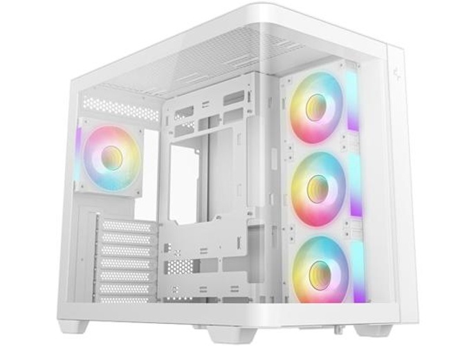 DeepCool CG530U 4F Curved Glass Panoramic ATX Mid-Tower Case 4x Pre Installed Fans Dual Chamber, Support Back Connectors & Up to 2x 360mm +280mm Radiators, Front 2x USB3.0 , White product thumbnail 2