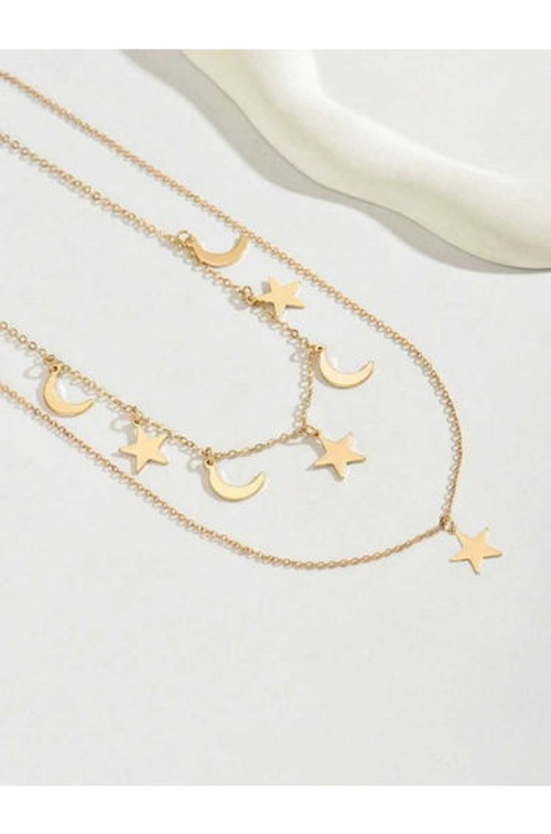 Star Moon Decor Layered Necklace product thumbnail 2