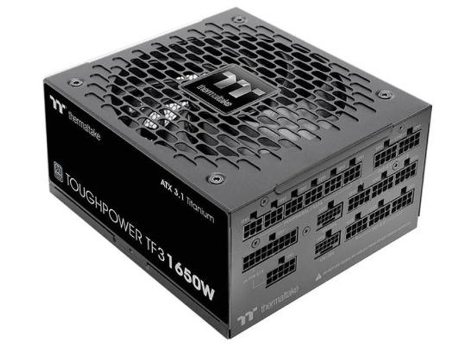 Thermaltake Toughpower TF3 1650W; ATX 3.1; x2 Native PCIe 5.1 12V-2x6; Full Modular; Etched Flat Cables; Multi/Single Rail OCM Toggle; 100% Japanese Capacitors; 80 Plus Titanium Certified; Black product thumbnail 2