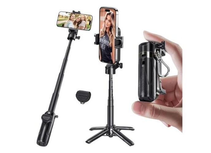 Jmary MT-18 Mini Phone Selfie Stick Tripod Extendable Phone Stand with Wireless Control for Live Streaming - Black product thumbnail 2