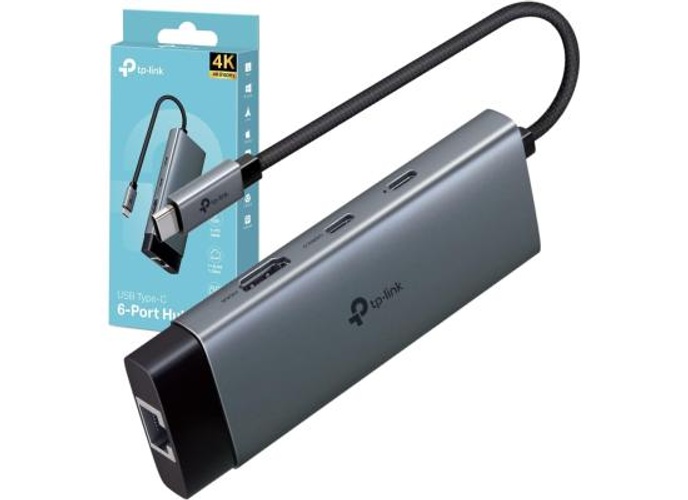 TP-Link UH6120C USB Type-C Hub 6-in-1 with a 4K@60Hz HDMI, 1 Gbps ethernet, 1× USB-C Data Ports, 2× USB-A Data Ports, Powerful 100W Fast Charging, Stable connection, Plug & Play product thumbnail 2