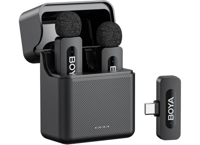 BOYA V30 Wireless Lavalier Microphone for iPhone/Android/PC/Laptop with USB-C Port, 36H Battery Life with Charging Case, Noise Canceling Clip on Lapel Microphone Wireless Mini Mic for Video Recording - Black product thumbnail 2