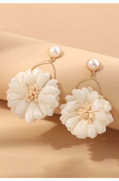 Captivating Blossom Pearl Earrings in Cream product thumbnail 2
