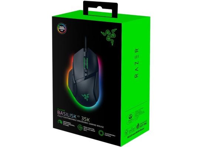 Razer Basilisk V3 35K Wired Gaming Mouse, Right-Handed, Focus Pro 35K Optical Sensor Gen-2, 35000 Max DPI, Optical Mouse Switches Gen-3, 4-Way Razer HyperScroll Tilt Wheel, Black product thumbnail 2