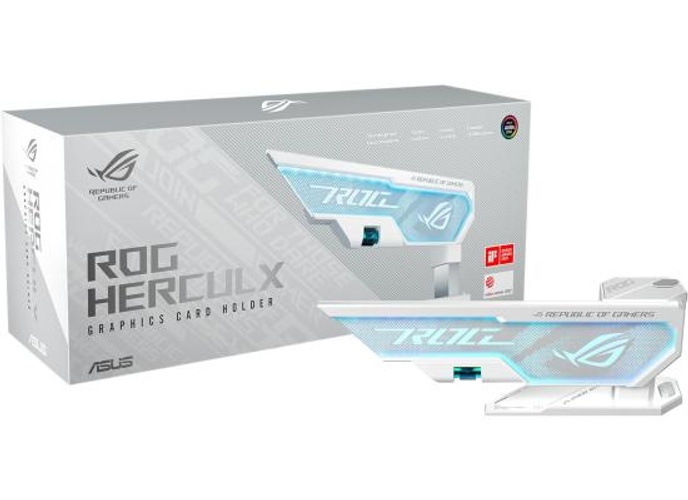 Asus XH01 ROG Herculx Graphics Card Holder Toolless Mount Zinc Alloy Structure Height Adjustable , White product thumbnail 2