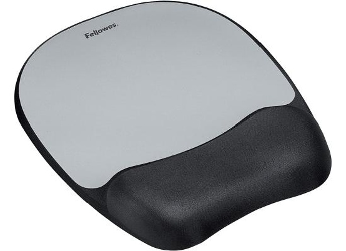 Fellowes Memory Foam Mousepad Wrist Support Silver Streak Durable Jersey Covering product thumbnail 2