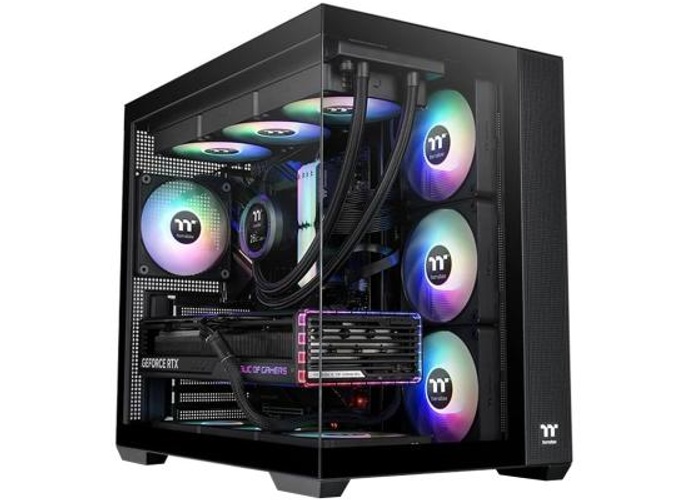 Thermaltake View 380 TG ATX 4x120mm ARGB Fans Supports Hidden-Connector Motherboard Front & Side Dual Tempered Glass Panel - Black product thumbnail 2