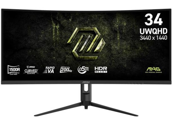 MSI MAG 342CQRF E20 34" UWQHD 4K Curved 1500R 200Hz ,0.5ms , sRGB 110% 1.07B Color HDR Ready AI Vision Less Blue Light Adaptive-Sync - Black product thumbnail 2
