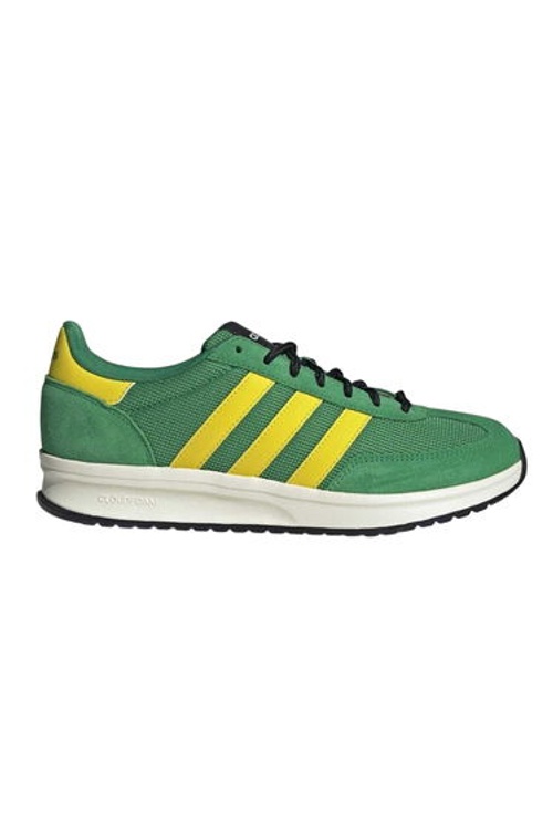 Adidas Mens Run 70s 2.0 Stripes Leather Trainers - Green/Yellow