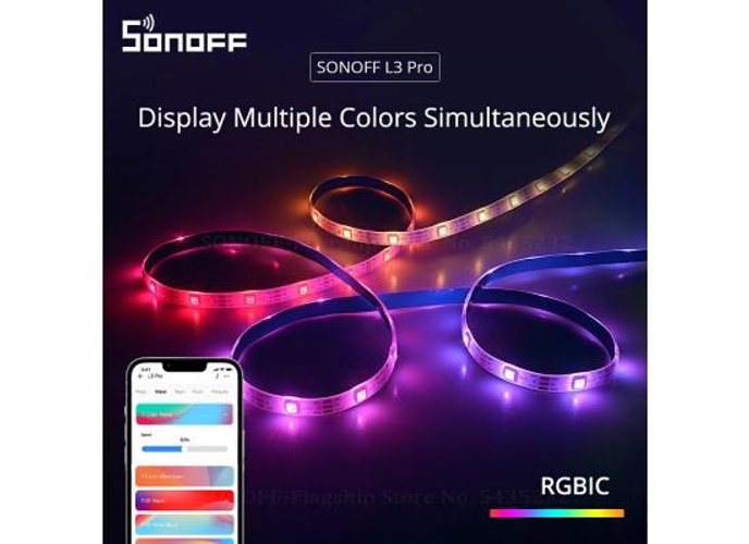 SONOFF L3 Pro Smart LED Strip Light WiFi LED RGBIC Lights Flexible Lamp Tape Display Multiple Colors Simultaneously Music Mode product thumbnail 2