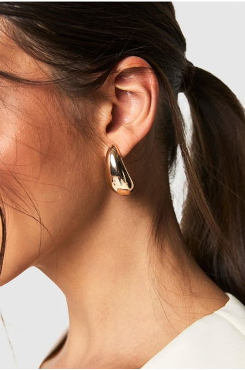 3 Pack Gold Chunky Hoop Earrings
