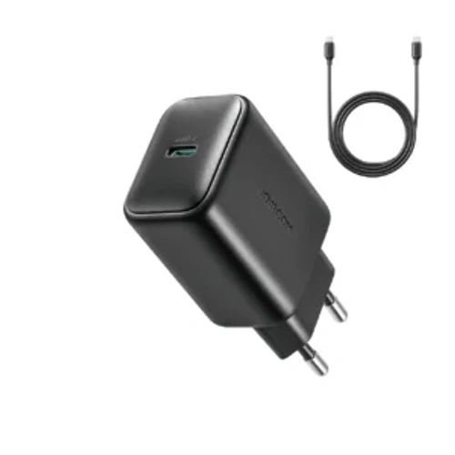 شاحن JR-TCF23 بقوة 25 واط مع كابل USB-C إلى C طوله 1 متر – بلاك