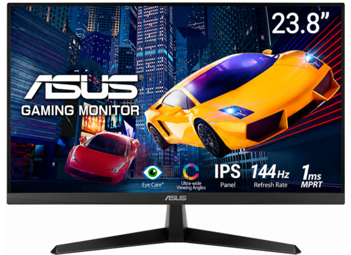 ASUS VY249HGE 24" Full HD IPS Eye Care Gaming Monitor, 144Hz (O/C), 1ms MBR, AMD FreeSync Premium, HDMI, VGA, Antibacterial Treatment , Black product thumbnail 2