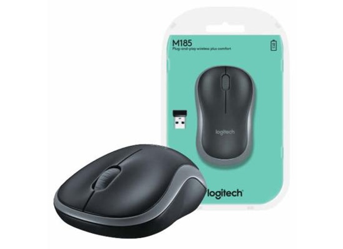 Logitech M185 Wireless Mouse, 2.4GHz with USB Mini Receiver, 12-Month Battery Life, 1000 DPI Optical Tracking, Ambidextrous PC/Mac/Laptop - Swift Grey product thumbnail 2