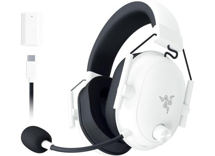 Razer BlackShark V2 HyperSpeed Wireless/Bluetooth/USB Lightweight THX Spatial Audio Bendable Mic 50mm Drivers 70 Hr Battery w/USB Type C Charging - White product thumbnail 2