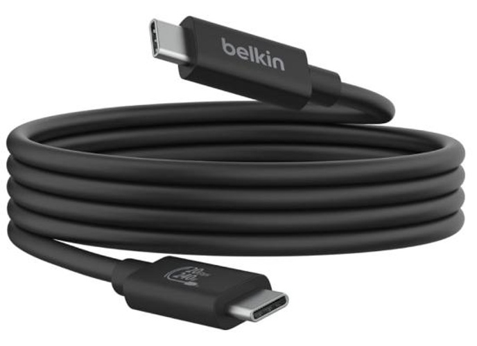 Belkin Connect USB4 Cable (4ft/1.2M Power Cable), USB-C to USB-C Cable w/ 240W Power Delivery + 20Gbps - USB4 Compliant Power Cable, Compatible with MacBook, Windows, Chromebook, & More - Black product thumbnail 2