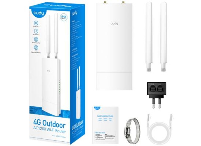 Cudy LT500 Unlocked Outdoor 4G LTE Cat 4 AC1200 Modem Router w/ SIM Card Slot IP65 Detachable Antennas Passive PoE Adapter Included product thumbnail 2