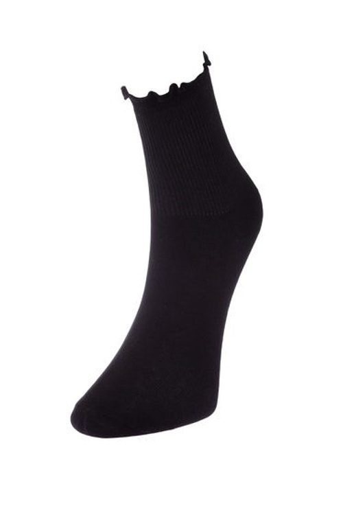 Multicolored 3-Pack Cotton Elastic Mouth Lettuce Detailed Knitted Socks product thumbnail 3